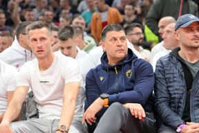 Vladan Milojević i Uroš Spajić u Areni