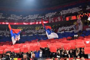 Koreografija Delija na meču Crvena zvezda Žalgiris