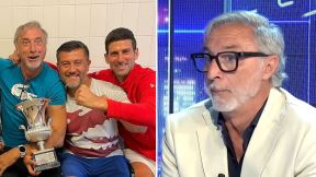 Novak Đoković i treneri Marko Paniki i Ulises Badio.