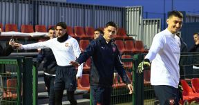 Dušan Vlahović na treningu reprezentacije Srbije