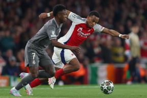 Vinisijus i Timber na meču Arsenal Real Madrid