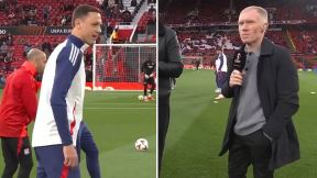 Nemanja Matić i Pol Skols na zagrevanju