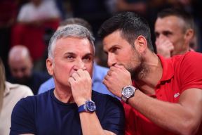 Novak Đoković i Srđan Đoković na utakmici Crvene zvezde i Asvela