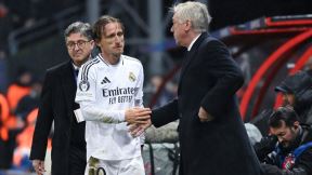 Karlo Anćeloti i Luka Modrić se pozdravljaju