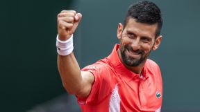 Novak Đoković slavi pobedu protiv Kameruna Norija