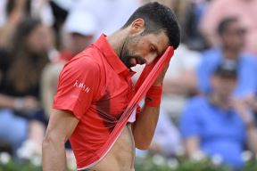 Novak Đoković na meču protiv Mutea na Rolan Garosu