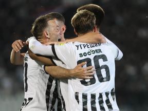 Fudbaleri Partizana slave gol.