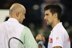 Ivan Ljubičić i Novak Đoković se pozdravljaju