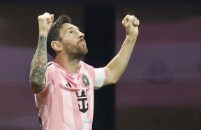 Lionel Mesi slavi gol u dresu Intera iz Majamija.