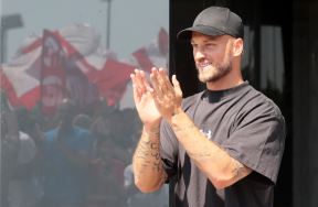 Marko Arnautović na dočeku koji su mu priredili navijači Crvene zvezde