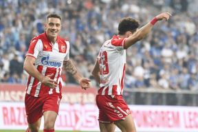 Bruno Duarte i Nair Tiknizjan slave gol Zvezde.