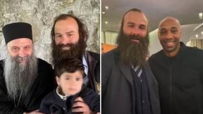 Danijel Ljuboja sa patrijarhom Porfirijem i Tjerijem Anrijem.jpg