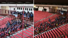 Navijači Leha na stadionu Zvezde