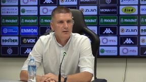 Trener Partizana Srđan Blagojević na konferenciji.