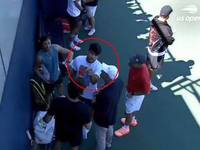 Karlos Alkaraz na treningu na US Openu