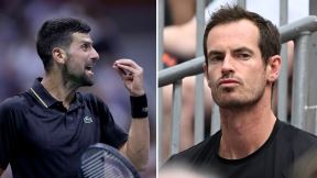 Novak Đoković viče, Endi Marej pući usta.