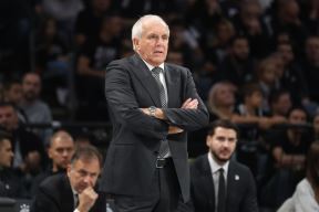 Željko Obradović na utakmici Partizan - Krka