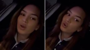 Hana Ikodinović se snima u luks automobilu