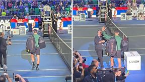 Novak Ðoković izlazak na teren pred meč sa Boržešom .jpg