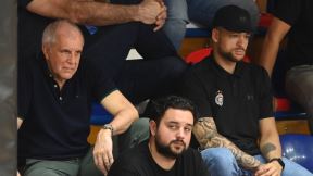 Željko Obradović i Ife Lunberg na utakmici Partizana u Železniku