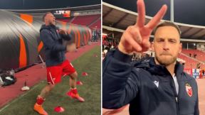 Marko Arnautović slavi pobedu Crvene zvezde protiv Lila.