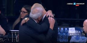 Željko Obradović i Vasilis Spanulis razgovaraju na Partizan Monako