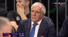 Željko Obradović na klupi Partizana