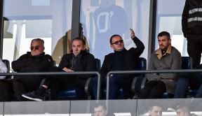 Uprava Partizana na utakmici u Loznici na stadionu Lagator