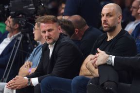 Ostoja Mijailović i Aleks Marić na utakmici Partizana