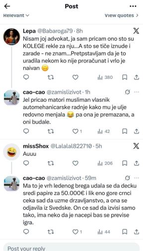 Tea Bilanović optužbe