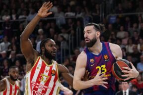 Semi Odželej i Tornike Šengelija u duelu na Barselona Crvena zvezda