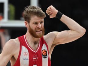 Košarkaš Olimpijakosa Tomas Vokap.