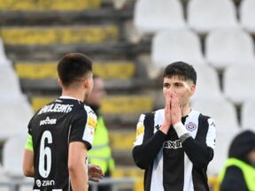 Fudbaleri Partizana Vanja Dragojević i Milan Vukotić.