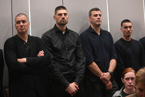 Saša Pavlović, Nikola Vučević, Goran Ćakić i Nikola Milojević na komemoraciji Edinu Avdiću u Beogradu