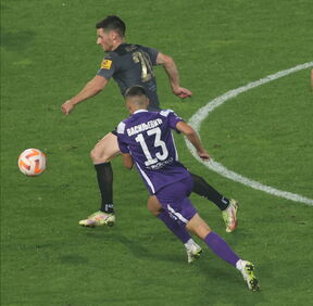 Uroš Nikolić fudbaler Vojvodine na meču protiv Grafičara
