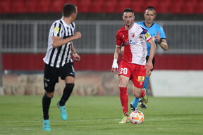 Uroš Nikolić fudbaler Vojvodine na meču protiv Partizana