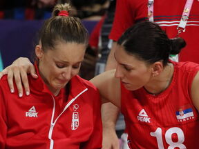 Srpske odbojkašice Maja Ognjenović i Tijana Bošković.