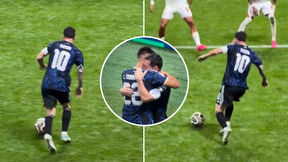 Lionel Mesi i Lautaro Martinez proslavljaju gol