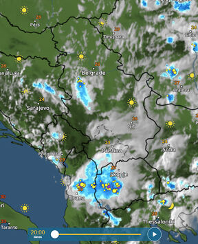 Radarski snimci nevremena u Srbiji