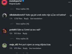 Faraon komentari MONDO Instagram