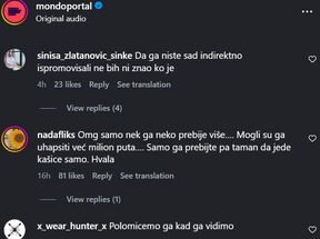 Faraon komentari MONDO Instagram