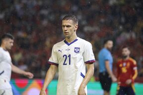Nikola Čumić na utakmici Srbija - Španija