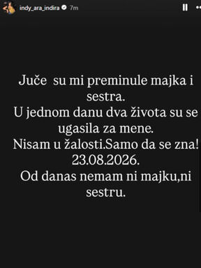 Indi Aradinović objava majka sestra Edita.jpg