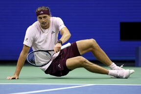 Saša Zverev na meču protiv Lorenca Sonega