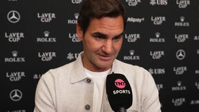 Rodžer Federer daje izjavu za TNT Sports.