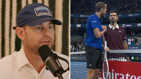 Endi Rodik sa leve strane, dok se sa desne strane rukuju Danil Medvedev i Novak Đoković.
