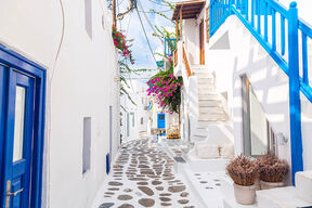 Stepenice i ulica u Santoriniju