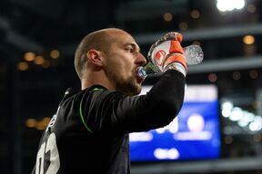 Golman Crvene zvezde Milan Borjan na meču protiv Kopenhagena 2019. godine.