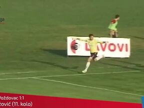 Golman Darko Božović slavi gol u Superligi Srbije.