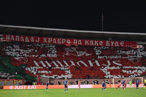 Navijači Crvene zvezde na meču protiv Kopenhagena.